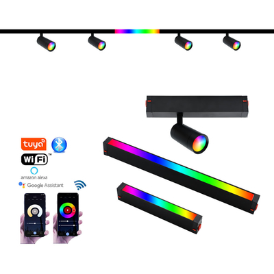 Proyector de entonado de colores de oscurecimiento inteligente de la inundación del RGB de la luz magnética de la pista de 80LM/W LED