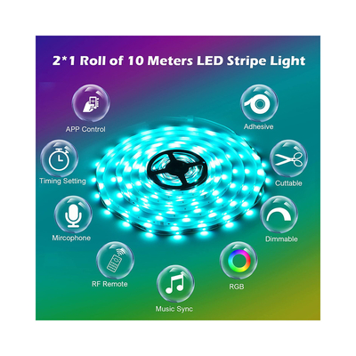Prenda impermeable de la luz de tira del OEM SMD 5050 RGB Smart LED para la decoración