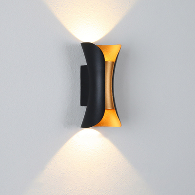 Prenda impermeable del negro Cri80 6W Ip65 de la arena arriba y abajo de las lámparas de pared llevadas luminosas