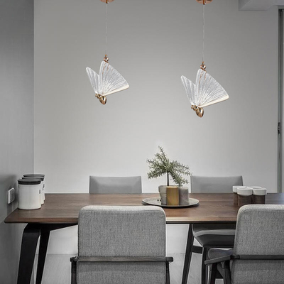 3D decoración ligera pendiente material de la mariposa del vidrio LED para el restaurante