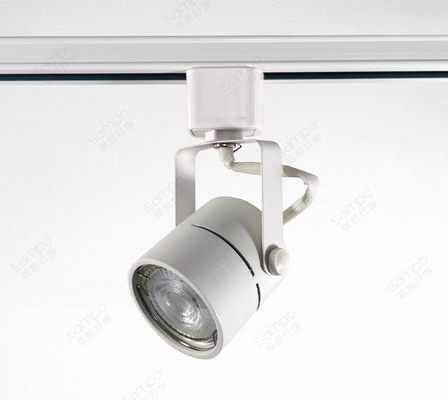 Blanco negro de vivienda ligero del material del hierro de la pista del proyector Gu10