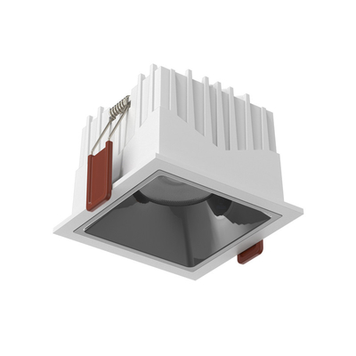Downlight empotrado de disipación de calor de iluminación regulable COB cuadrado negro blanco