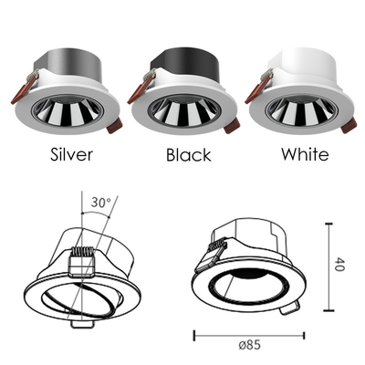 7W/9W Empotrable Cob Downlight 361/506 Lm/W Redondo Led Focos de color blanco