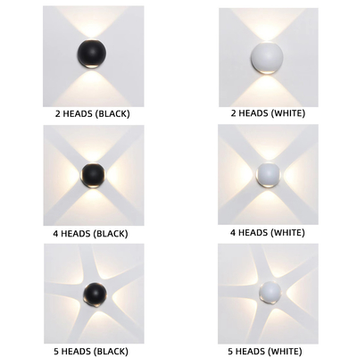 La bola creativa llevó multi al aire libre luminoso cruzado de la lámpara de pared dirigida