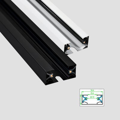 El aluminio de la vía del proyector de la tienda de ropa de 2 alambres espesó
