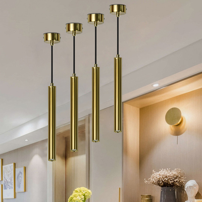 Luz pendiente de la mazorca tubular larga de oro del techo para la cabecera 10W de la sala de estar