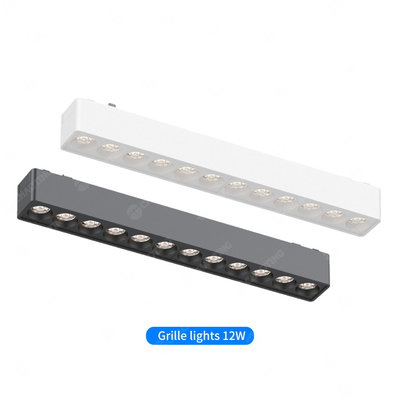 Salón comercial 48V luz de pista magnética 12W 3000K 4000K 5700K luz de rejilla LED