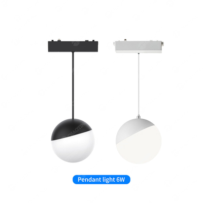 Negro Blanco 180° 6W 48V Luz de pista magnética Ultra delgada Luz de reflexión magnética Lustrero