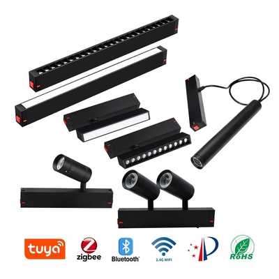 Luz de pista de doble cabeza LED magnética incorporada COB 4000K 6000K Spotlight