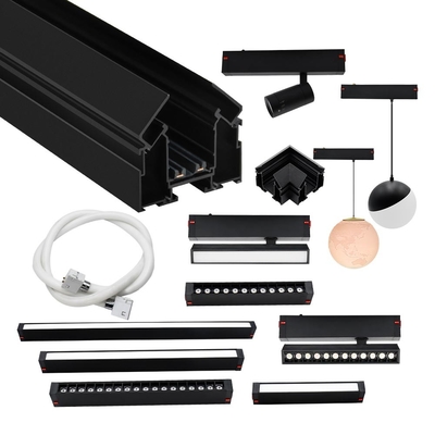 220V Tuya Smart Lámpara de pista magnética 10W 20W Negro Lineal Led Proyector